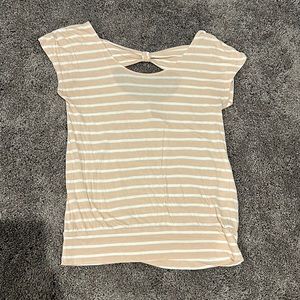 Tan and white stripped shirt